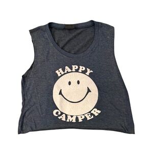 Firehouse Navy Happy Camper Tank Girls size Large NWOT